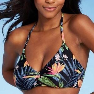 Tropical Twist-Front Halter Bikini Top - Kona Sol